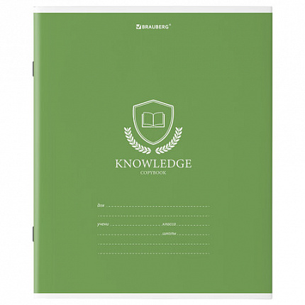 Тетрадь 18 л. BRAUBERG линия, обложка картон, "ОДНОТОННЫЙ С ЭМБЛЕМОЙ", 106483