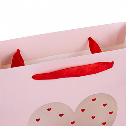 Пакет подарочный (1 штука) 20х8х20 см, ЗОЛОТАЯ СКАЗКА "With LOVE", с прозрачным окном, 608255