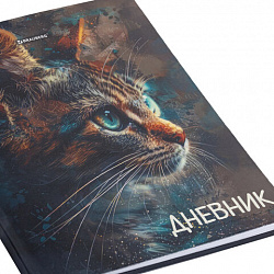 Дневник 5-11 класс 48 л., гибкая обложка, BRAUBERG, глянцевая ламинация, с подсказом, "Cat", 107181