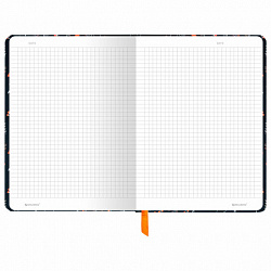 Блокнот с резинкой в клетку 96 л., А5 145х203 мм, твердая обложка, BRAUBERG, "Flowers", 116317