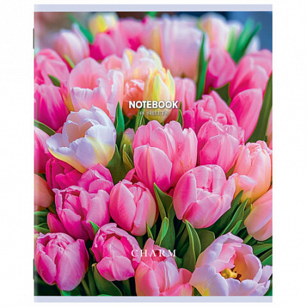 Тетрадь А5, 48 л., STAFF, скоба, клетка, офсет №2 ЭКОНОМ, обложка картон, ФЛОРА, 405626