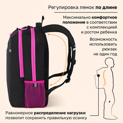 Рюкзак BRAUBERG MAIN, 2 отделения, 3 кармана, "Котик в коробке", 38х26х17 см, 274398