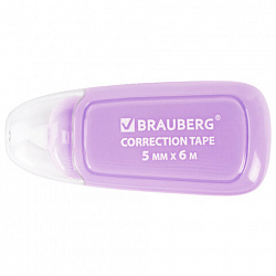 Корректирующая лента BRAUBERG COMPACT PLUS PASTEL, 5 мм х 6 м, корпус ассорти, блистер, 270551