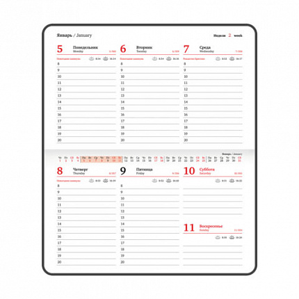 Еженедельник датированный 2026 МАЛЫЙ ФОРМАТ 95х155 мм, А6, BRAUBERG "Foliage", под кожу, розовый, 117199