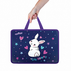 Папка на молнии с ручками ЮНЛАНДИЯ А4, 1 отделение, пластик, 80 мм, "Fluffy Tail", 272161