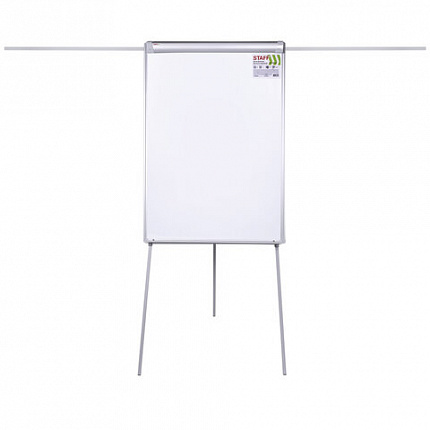 Доска-флипчарт с дополнительными держателями для бумаги, магнитно-маркерная, 70х100 см, тренога, STAFF, 238004