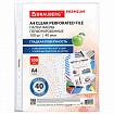 Папки-файлы перфорированные А4 BRAUBERG "PREMIUM", КОМПЛЕКТ 100 шт., гладкие, 40 мкм, 273007