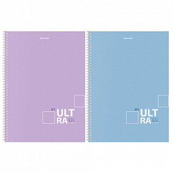 Тетрадь А4, 96 л., BRAUBERG, гребень, клетка, матовая ламинация, "UltraTone" (микс в спайке), 405317