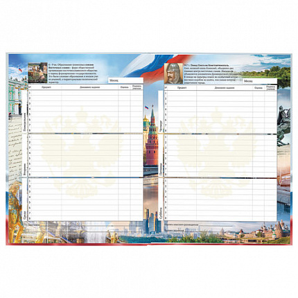 Дневник 1-11 класс 40 л., твердый, BRAUBERG, ламинация, цветная печать, "РОССИЙСКОГО ШКОЛЬНИКА-4", 106052