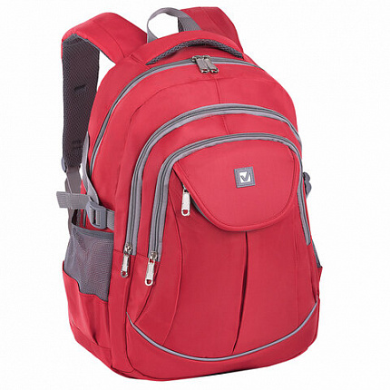 Рюкзак BRAUBERG HIGH SCHOOL универсальный, 3 отделения, "Рассвет", красный, 46х31х18 см, 225522