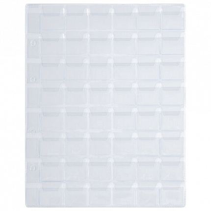 Листы-вкладыши для альбома "OPTIMA" на 48 монет d до 25 мм, КОМПЛЕКТ 10 шт., 200х250 мм, ПВХ, STAFF, 238086