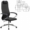 Кресло офисное МЕТТА "SU-B-10" хром, ткань-сетка, сиденье и спинка мягкие, черное