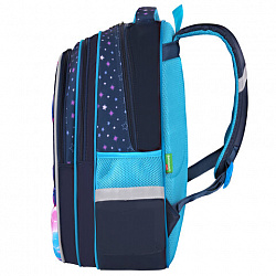 Рюкзак BRAUBERG KIDS FLOSSY, 2 отделения, 3 кармана, "Sky girl", 3D-панель, 40х28х18 см, 273179