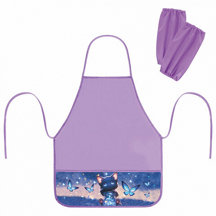 Фартук с нарукавниками для уроков труда BRAUBERG, 3 кармана, 46x54 см, Night catcher, 273642