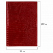 Обложка для паспорта натуральная кожа ящерица, без тиснения, красная, BRAUBERG, 238190