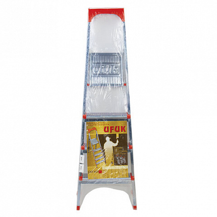 Стремянка стальная 4 ступени, верхняя площадка 86 см, до 150 кг, облегченная, вес 6,3 кг, UFUK, ТУ 18/KRM404