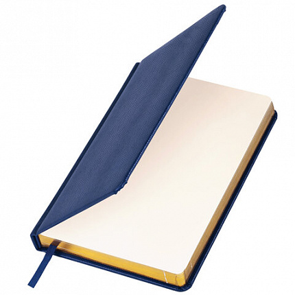 Ежедневник недатированный А5 138х213 мм BRAUBERG "Iguana" под кожу, 160 л, темно-синий, 125091