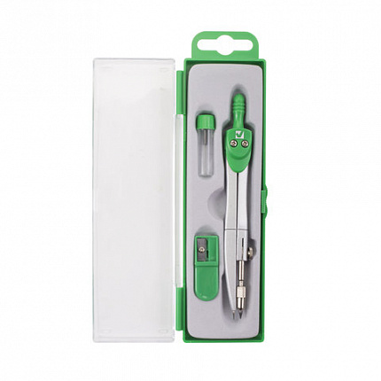 Готовальня BRAUBERG "Klasse", 3 предмета: циркуль 125 мм, точилка, грифель, пенал с подвесом, 210660