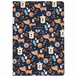 Тетради 40 л. в клетку обложка SoftTouch, НАБОР 3 шт., бежевая бумага 70 г/м2, сшивка, А5 (147х210 мм), PATTERN, BRAUBERG, 403792