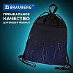 Мешок для обуви BRAUBERG БОЛЬШОЙ, с ручкой, карман на молнии, сетка, 49х41 см, "Electro", 271061