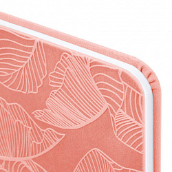 Еженедельник датированный 2026 МАЛЫЙ ФОРМАТ 95х155 мм, А6, BRAUBERG "Foliage", под кожу, розовый, 117199