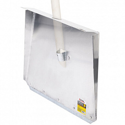 Лопата снеговая трехбортная 46х35 см, ЛА-3б алюминий 1,5 мм, планка металлическая на клепках, БЕЗ ЧЕРЕНКА, ГРАНДМАСТЕР, 700344