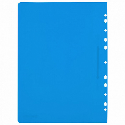 Скоросшиватель пластиковый с перфорацией BRAUBERG EXTRA, А4, 140/180 мкм, синий, 272895