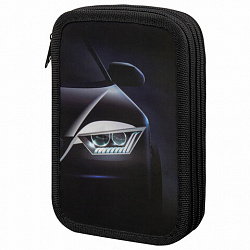 Пенал ПИФАГОР, 3 отделения, ламинированный картон, 19х11 см, "Car flash", 272254