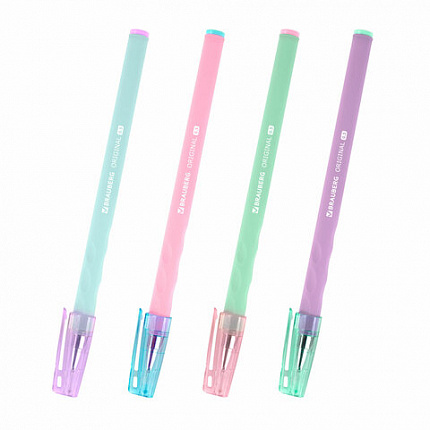 Ручки гелевые BRAUBERG ORIGINAL, ЧЕРНЫЕ, НАБОР 4 штуки, игольчатый узел 0,5 мм, линия письма 0,35 м, 144247