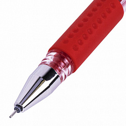 Ручка гелевая с грипом BRAUBERG "EXTRA GT NEEDLE", КРАСНАЯ, игольчатый узел 0,5 мм, линия 0,35 мм, 143921