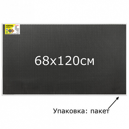 Коврик EVA / ЭВА универсальный 68х120 см ячеистый (СОТЫ) применим для кухни, ванной, прихожей, животных, авто, цвет СЕРЫЙ LAIMA, 608714