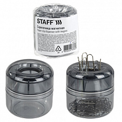 Скрепочница магнитная STAFF "Basic", прозрачный корпус, 270556