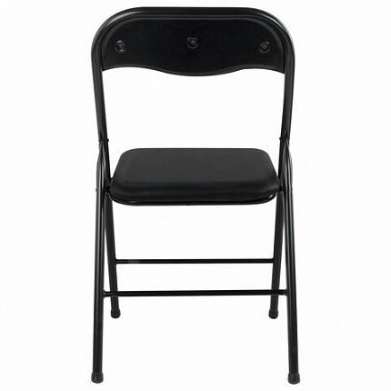 Стулья складные BRABIX "Golf CF-007", КОМПЛЕКТ 2 шт., черный каркас, кожзам черный, 533029