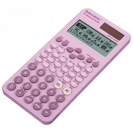 Калькулятор инженерный BRAUBERG SC-991ES-PLUS-PK (164х80 мм), 552 функции, 10+2 разряда, РОЗОВЫЙ, 272654