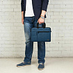 Сумка портфель HEIKKI NOVATION (ХЕЙКИ) с отделением для ноутбука 13-14", багажная лента, синяя, 28х38х3 см, 272593