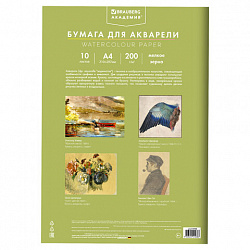 Папка для акварели А4, 10 л., 200 г/м2, 210х297 мм, BRAUBERG АКАДЕМИЯ, "Апельсины", 117743