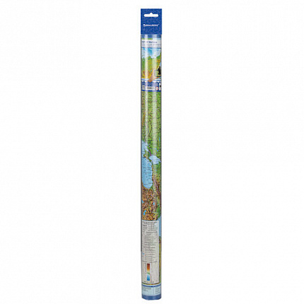 Карта России физическая 101х70 см, 1:8,5М, с ламинацией, интерактивная, европодвес, BRAUBERG, 112392