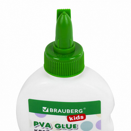 Клей ПВА, усиленный, BRAUBERG KIDS с супер-дозатором (для школы, хобби и творчества), 125 г, 271937