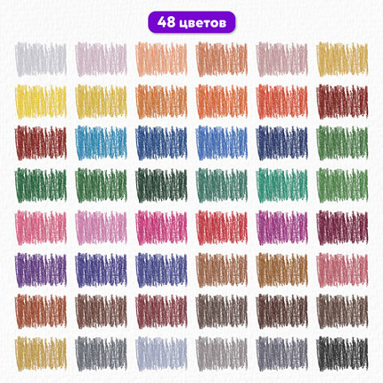 Пастель масляная восковые мелки утолщенные 48 цвета с точилкой, держателем и стеком, BRAUBERG PREMIUM, 272714