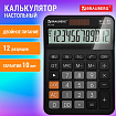 Калькулятор настольный BRAUBERG DC-118-BK (175х126 мм), 12 разрядов, двойное питание, черный, 272962