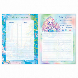 Листы-вкладыши для портфолио ШКОЛЬНИКА, 14 разделов, 16 листов, "Волшебницы", BRAUBERG, 116367