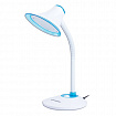 Настольная лампа / светильник SONNEN OU-608, на подставке, светодиодная, 5 Вт, белый/синий, 236669