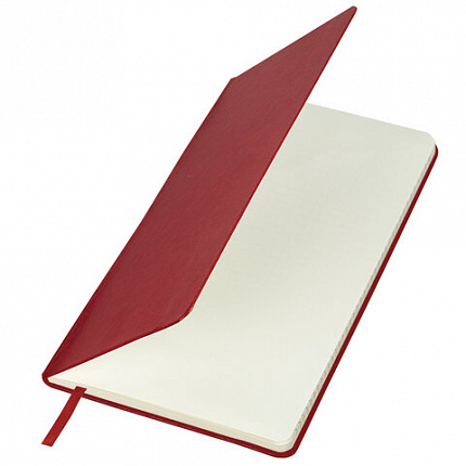 Блокнот А5 (148x218 мм), BRAUBERG "Metropolis Special", под кожу, 80 л., резинка, клетка, красный, 111575