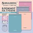 Блокнот МАЛЫЙ ФОРМАТ А6 108х145мм, 40 л., гребень, картон, клетка, BRAUBERG, КС МОРАНДИ, 118554