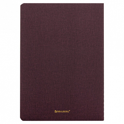 Тетрадь 48 л. в клетку обложка кожзам под рогожку, сшивка, A5 (147х210мм), БОРДОВЫЙ, BRAUBERG MOVE, 403844