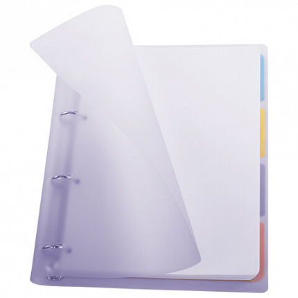 Тетрадь на кольцах БОЛЬШАЯ 305х230мм А4, 120л, пластик, с разделителями, BRAUBERG, Фиолетовый, 404623