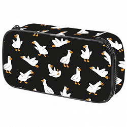 Пенал-косметичка BRAUBERG, 1 отделение, органайзер, полиэстер, 22х11,5x6 см, "Сrazy geese", 274614