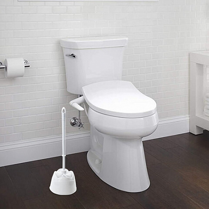 Ершик для унитаза с подставкой, пластик, белый, ЛЮБАША, 603627