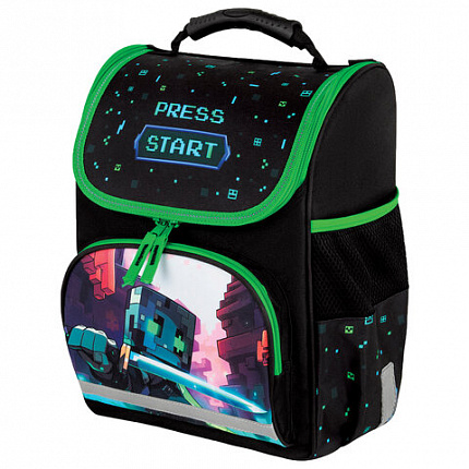 Ранец ПИФАГОР BASIC, 1 отделение, 3 кармана, эргономичная спинка, "Sharp sword", 35х28х18 см, 273138