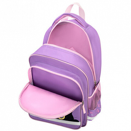 Рюкзак ПИФАГОР SCHOOL, 1 отделение, 3 кармана, "Наблюдательный кот", 38x28х14 см, 274437